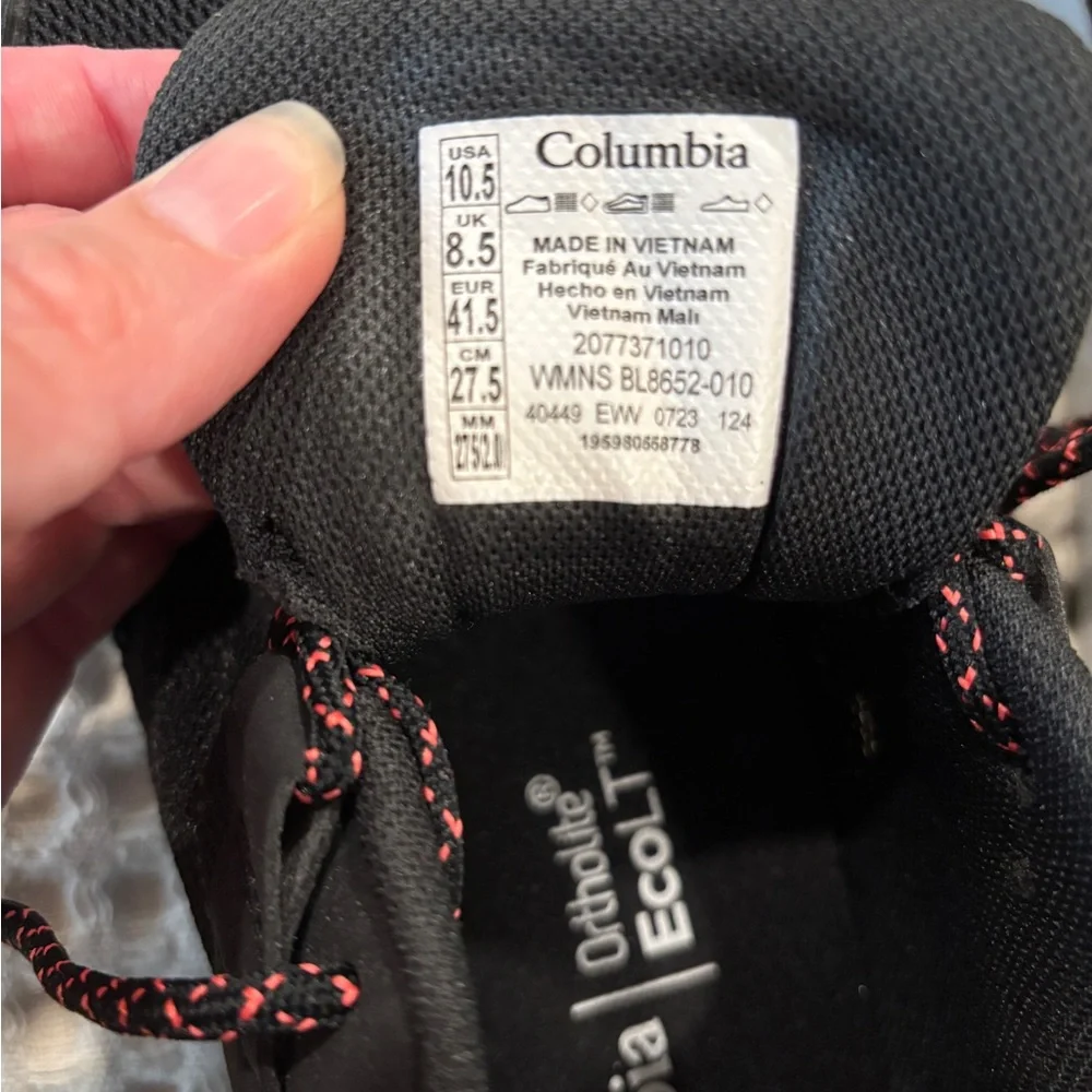 Columbia Women's  Vertisol Trail Hiking Shoe Black/Pink Sz 10.5 - Picture 3 of 8